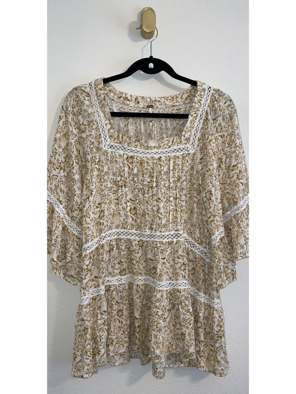 Free People Talk About It Tunic Top Shirt Mini Dress Boho Floral Womens XS - Picture 4 of 8